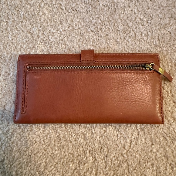 Never used - Madewell Cognac Leather Snap-Closure Long Wallet - Picture 3 of 4